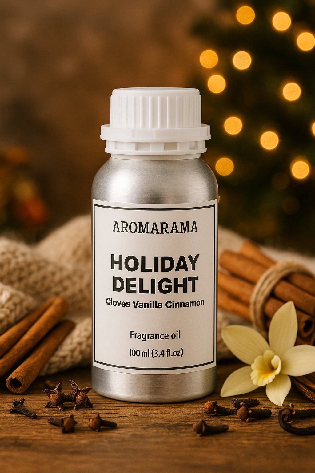 Holiday Delight blends clove, cinnamon, pine, vanilla, and musk